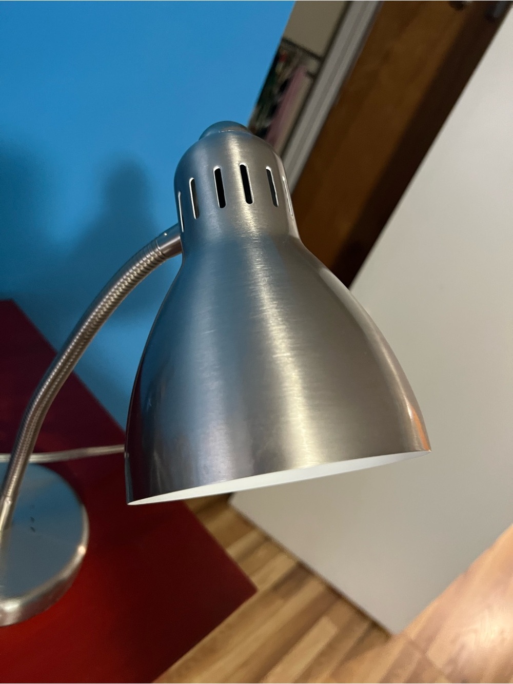 Gooseneck Brushed Metal Desk Lamp - Silver